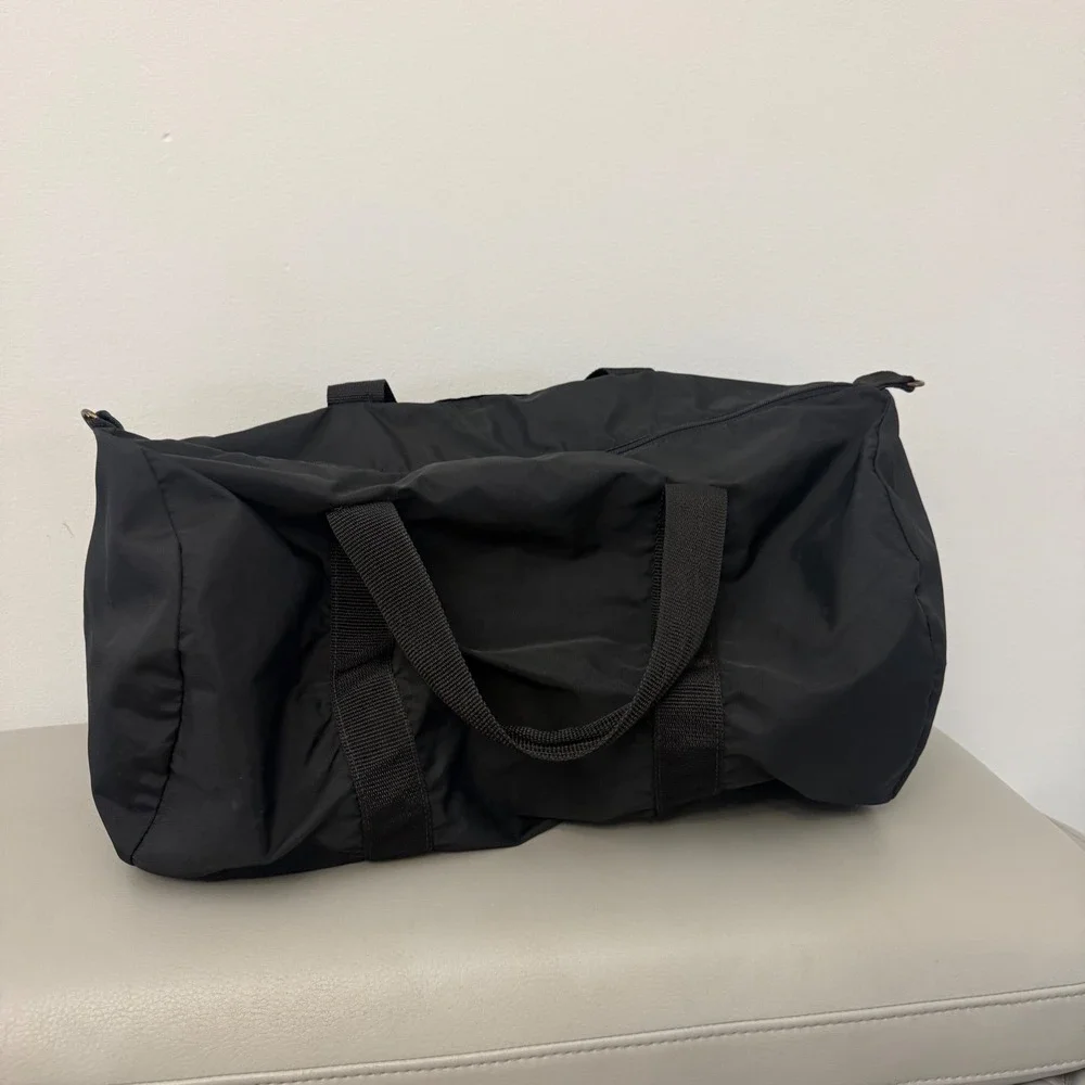 Vintage Warner Bros Records Promo Duffel Bag Black Nylon Music Industry Rare WB